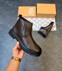 Chunky Zippy Boots – Black Brown Design, 2 Color Options