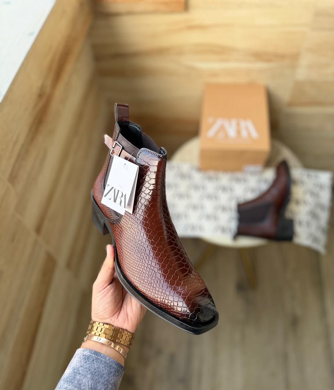 Croco Chelsea Boots – Textured Leather Finish Available in 2 Colors (4)