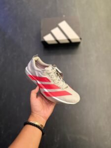 Grey Red Adizero Adios 9 Running Sneakers – Boys' Performance Shoes