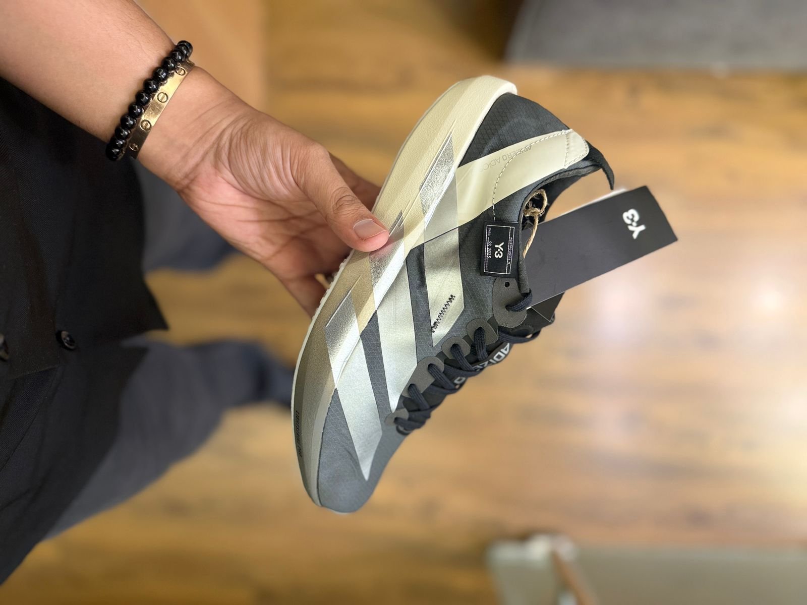 Grey Y3 Adizero Adios 9 Running Sneakers (1)