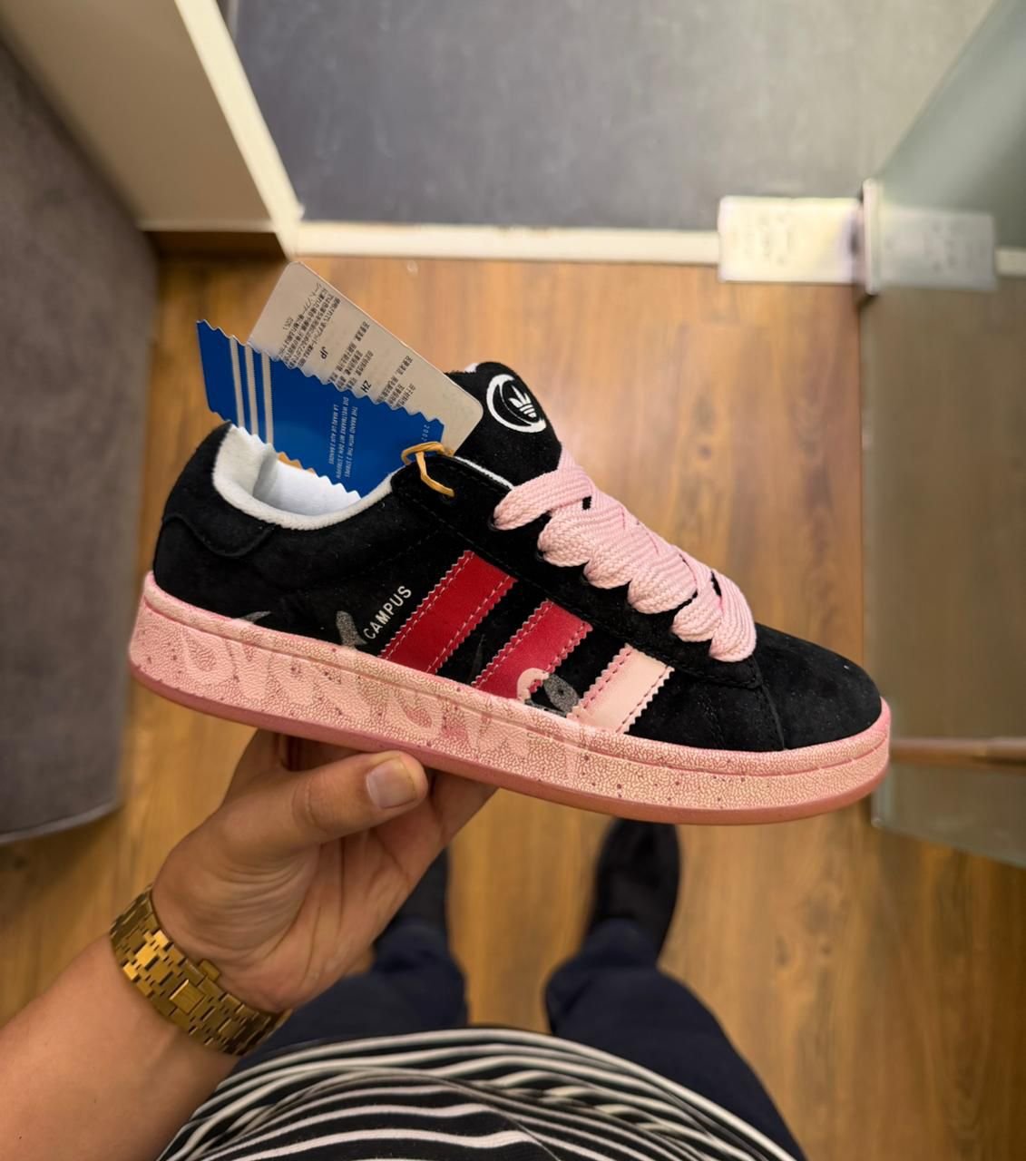 Originals Campus Black Pink Shoes for Girls (3)