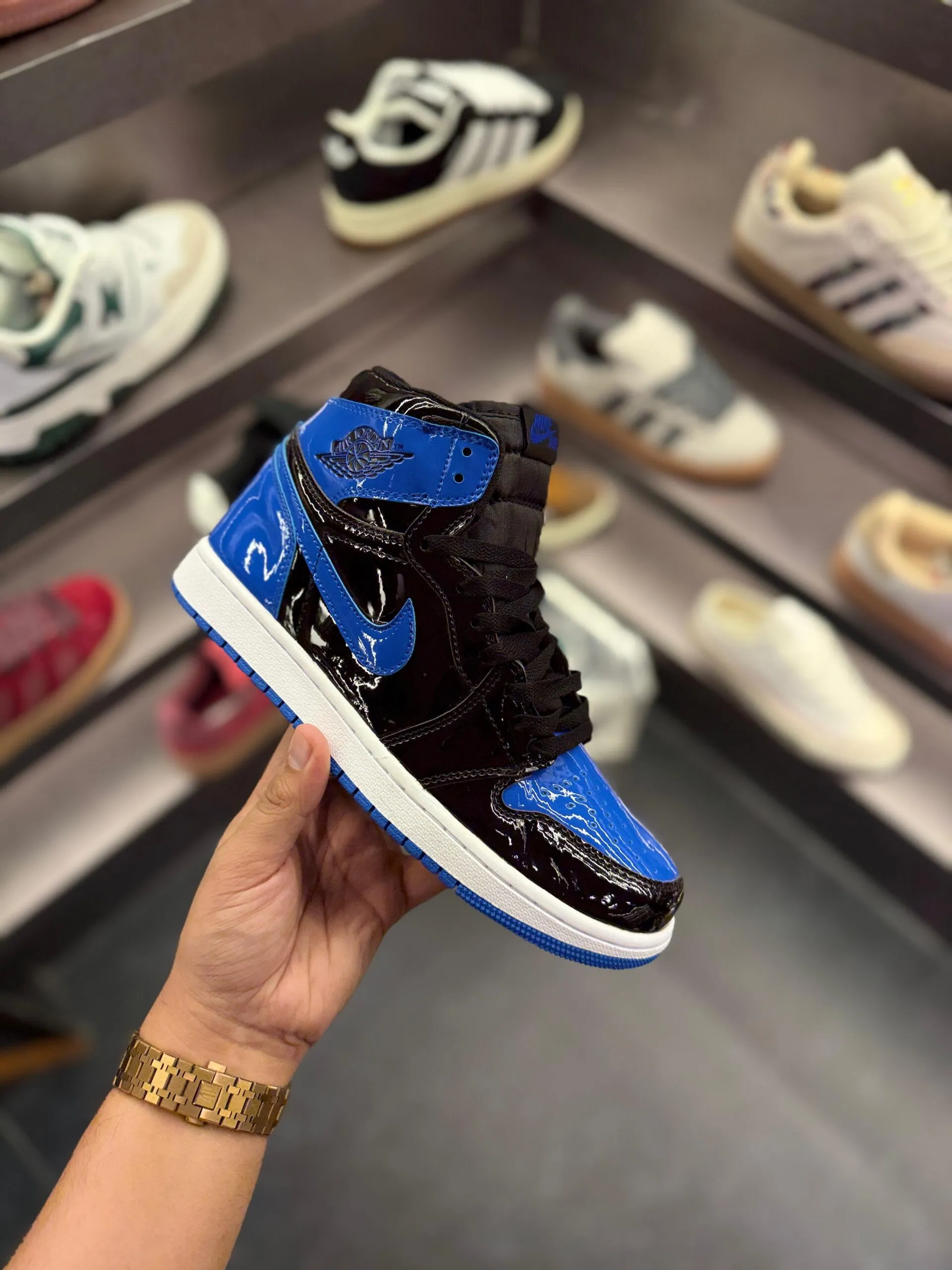 Patent Royal Blue Retro 1 Air Jordans Sneakers