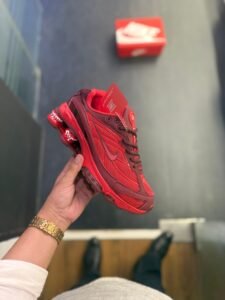 Shox 2025 Red Grey Running Sneakers – Performance Shoes for Men (1)