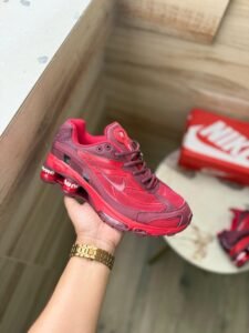 Shox 2025 Red Grey Running Sneakers – Performance Shoes for Men (3)