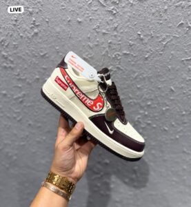 Air Force Collaborative Beige Red Boys Sneakers 2025 (2)