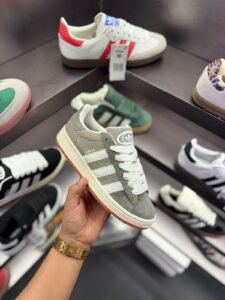 Campus Grey White Unisex Classic Low-Top Casual Sneakers (1)