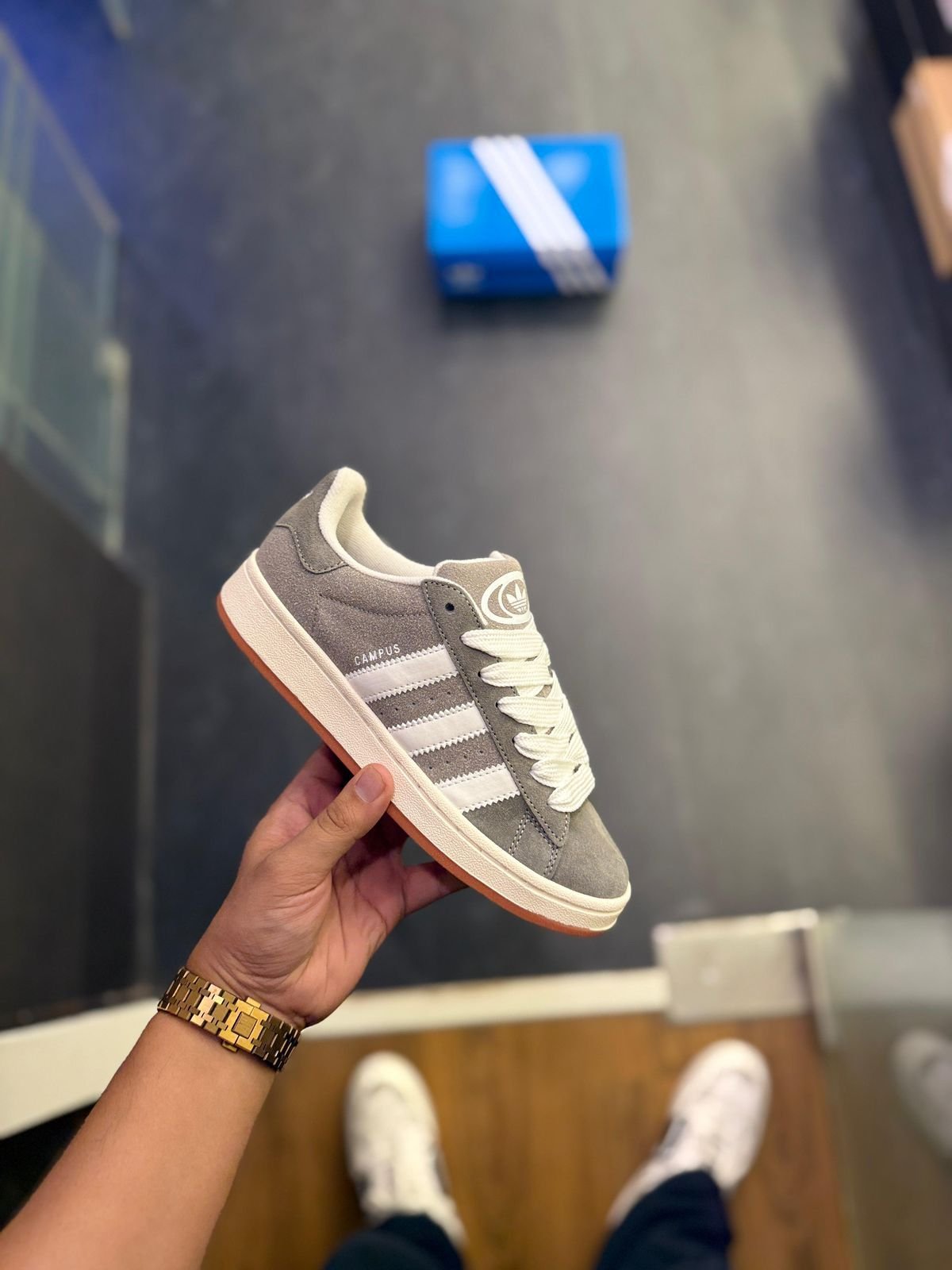 Campus Grey White Unisex Classic Low-Top Casual Sneakers (3) Campus Grey White Unisex Classic Low-Top Casual Sneakers (3)