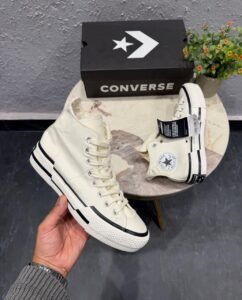 Chuck Mid Plus White Canvas Sneakers (1)