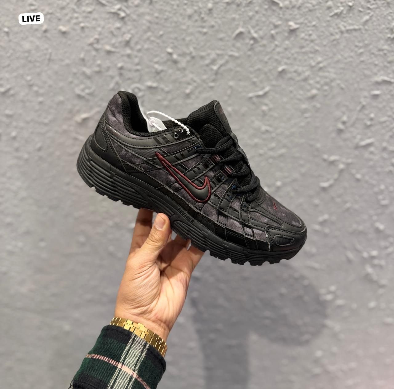 P-6000 Black Maroon Sneakers – Sporty Street Trainers (4)