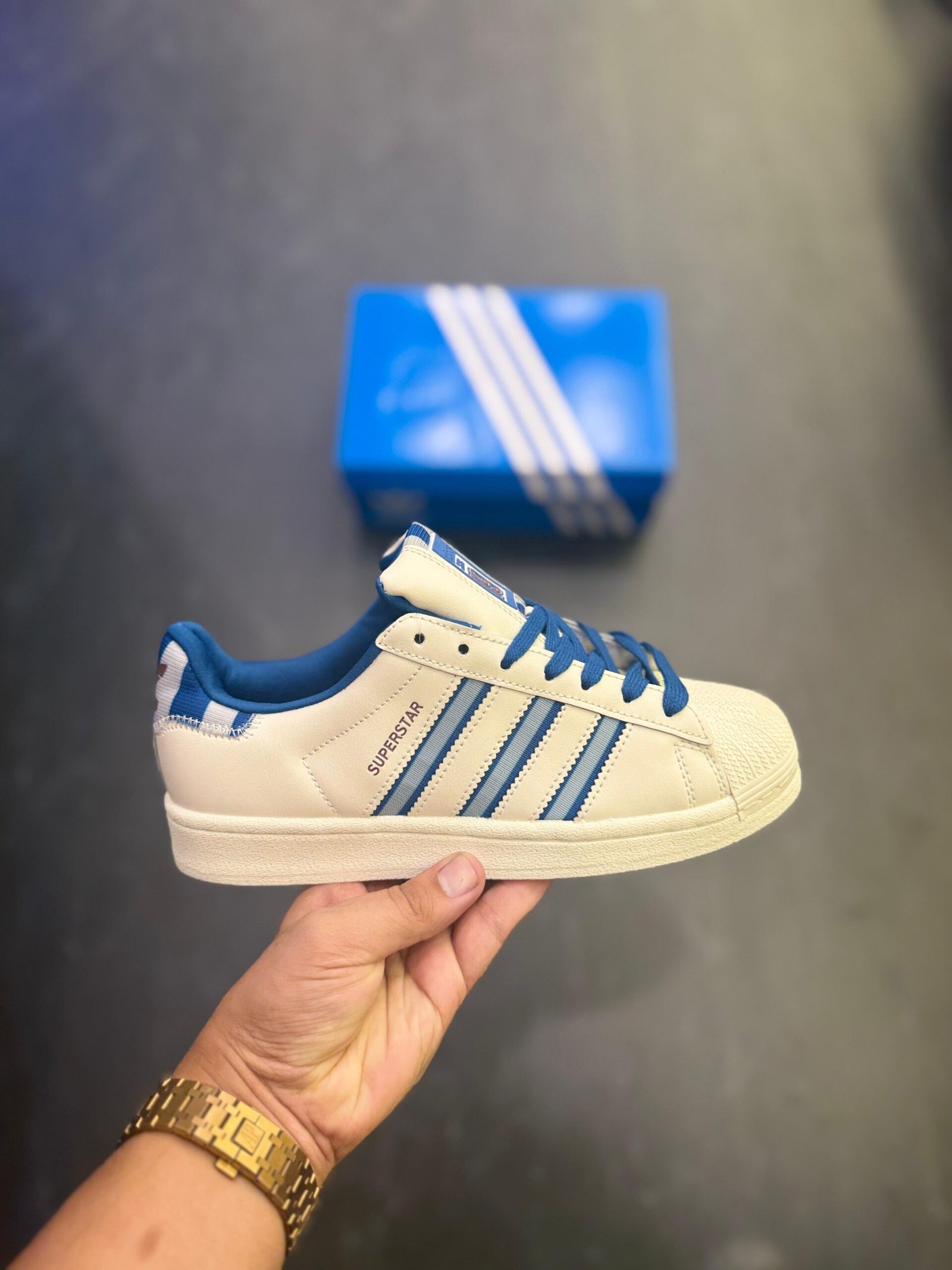 Superstar 19 White Blue Sneakers – Fresh 2025 Street Classic (2)