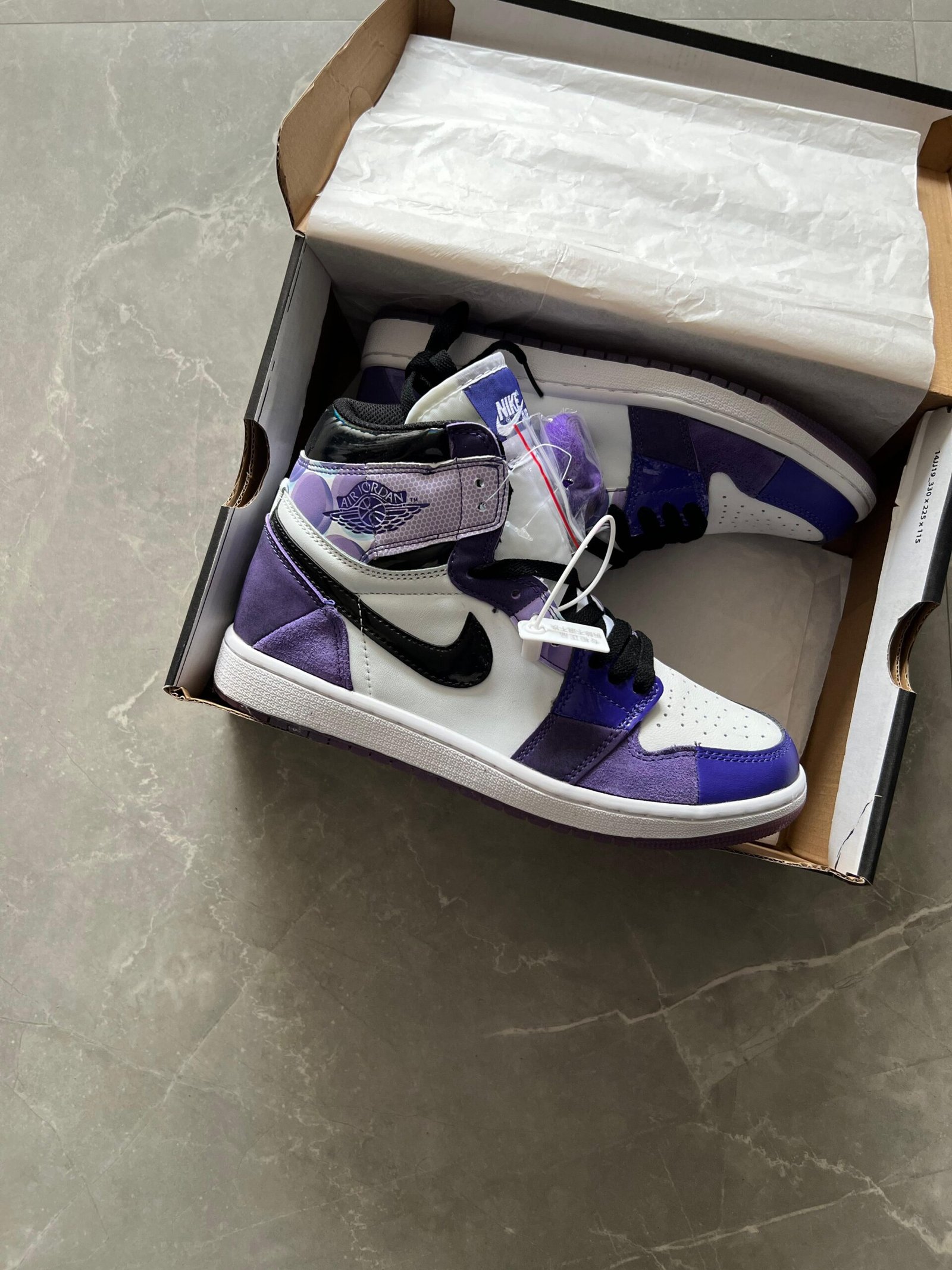 High Top Retro Sneakers – Purple White Street Style