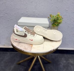 Classic Air Force Low-Top Brown Swoosh Unisex Sneakers (2)