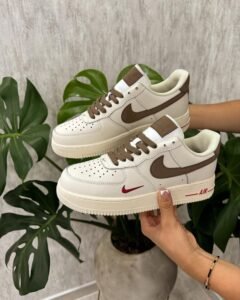 Classic Air Force Low-Top Brown Swoosh Unisex Sneakers (3)