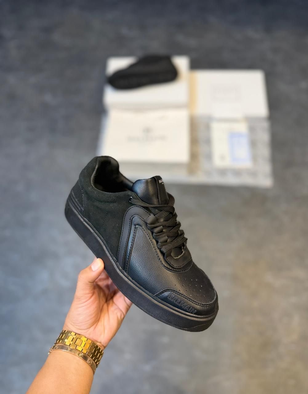 Luxury Designer Style Sneakers – Premium Black Street Shoes