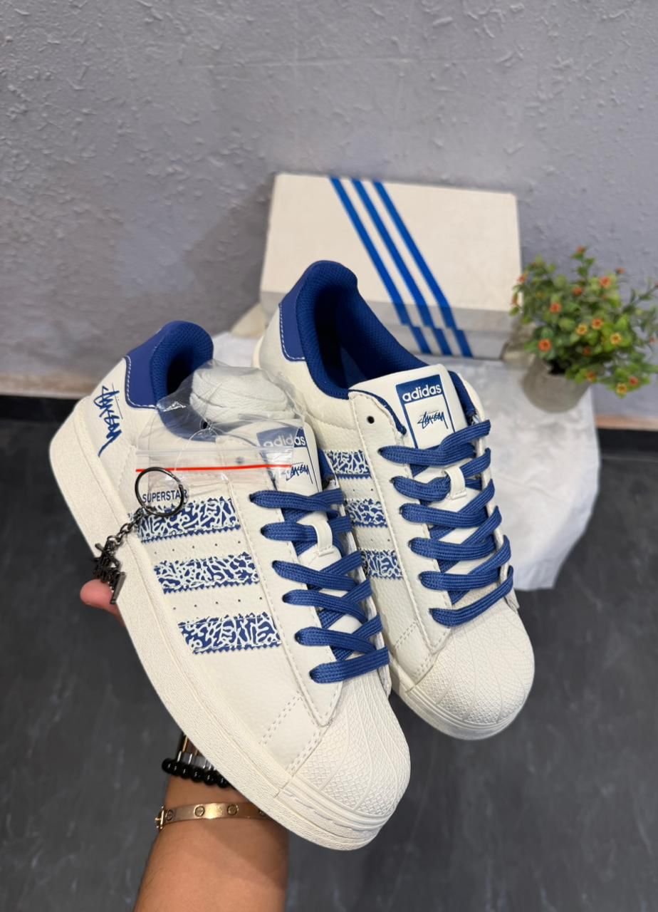 White Blue Low Top Sneakers – Premium Comfort & Trendy Design