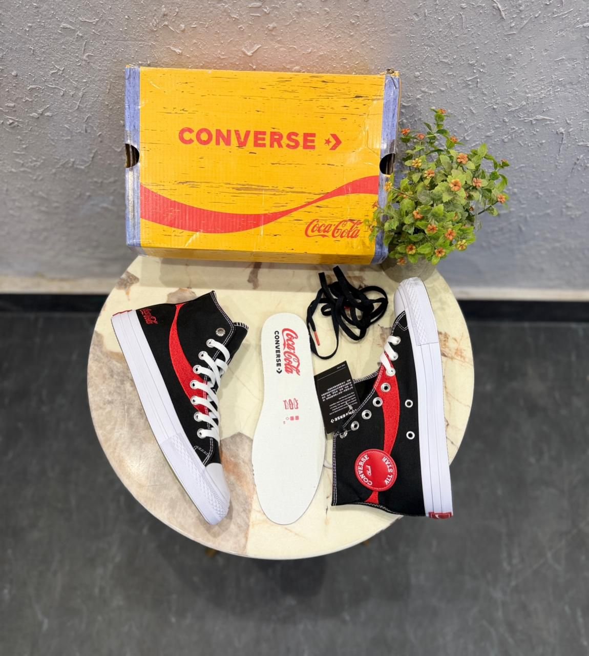 Black Graphic High Top Sneakers – Premium Comfort & Vintage Style