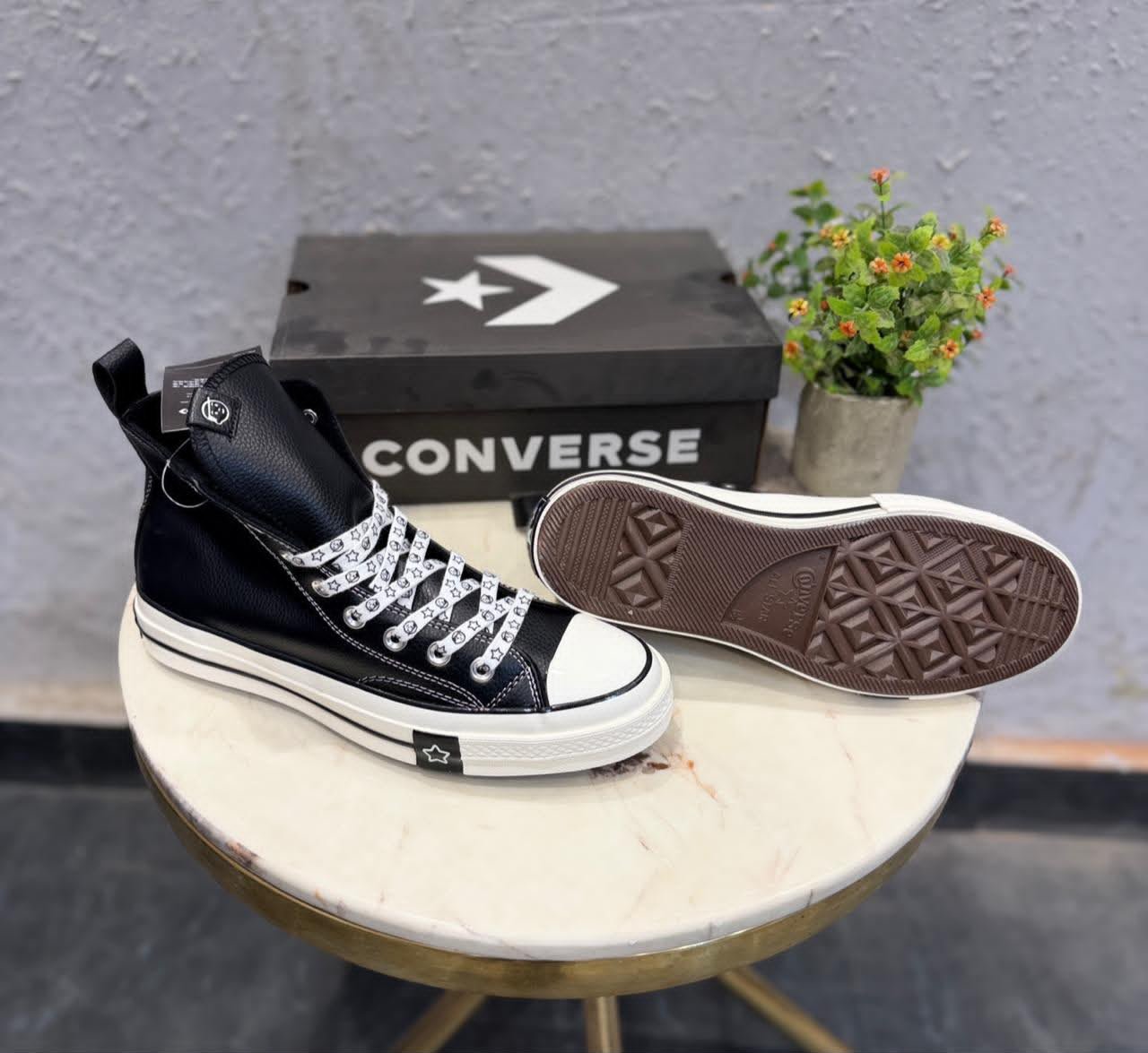 Black Leather High Top Sneakers – Premium Comfort & Timeless Style