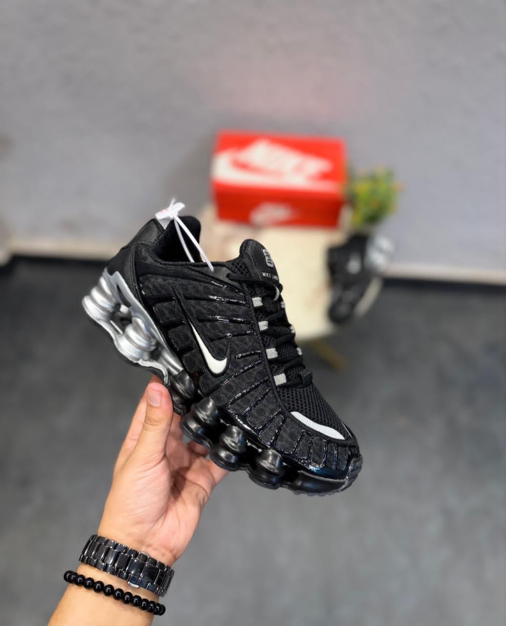 Black Silver Performance Sneakers – Premium Comfort & Futuristic Style