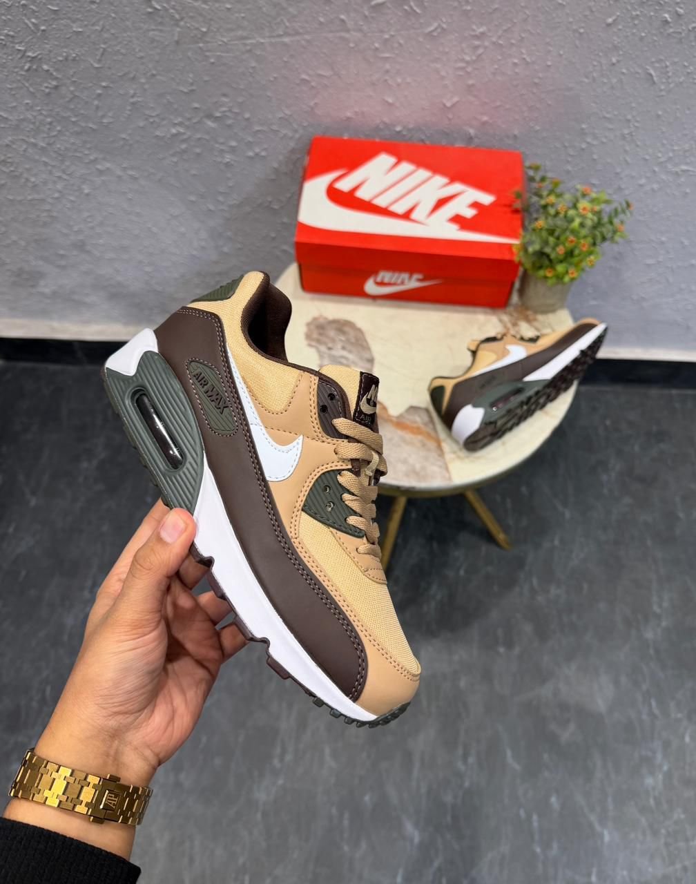 Brown White Lifestyle Sneakers – Premium Comfort & Everyday Style