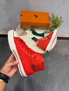 Legacy Red Canvas Sneakers – Vintage Comfort & Timeless Style
