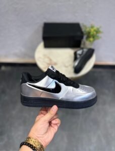 Metallic Black Statement Sneakers – Premium Comfort & Futuristic Style