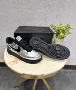 Metallic Black Statement Sneakers – Premium Comfort & Futuristic Style