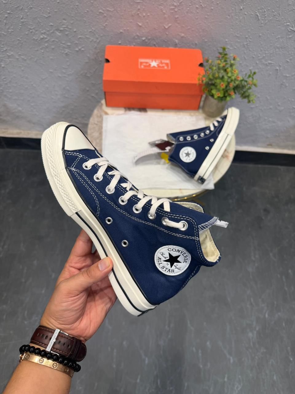 Mid Blue Classic Sneakers – Premium Comfort & Timeless Street Style