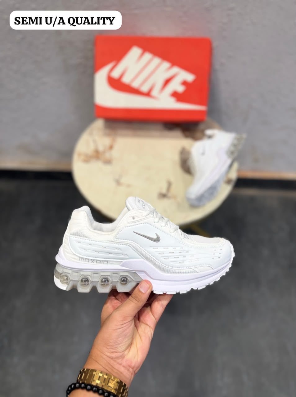 Triple White Performance Sneakers – Premium Comfort & Futuristic Style