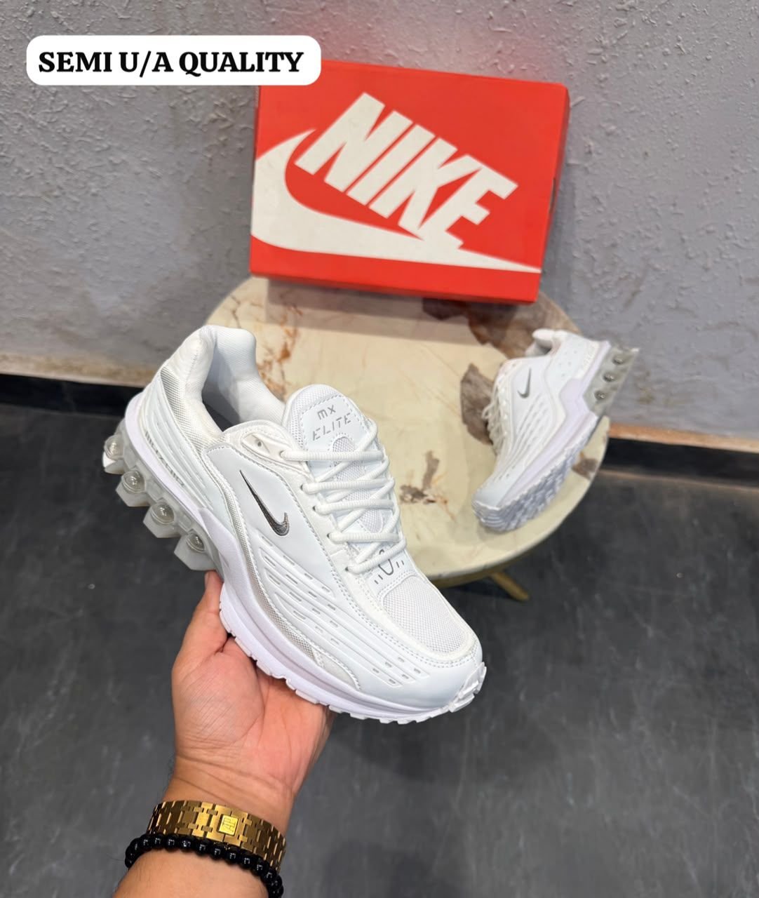 Triple White Performance Sneakers – Premium Comfort & Futuristic Style