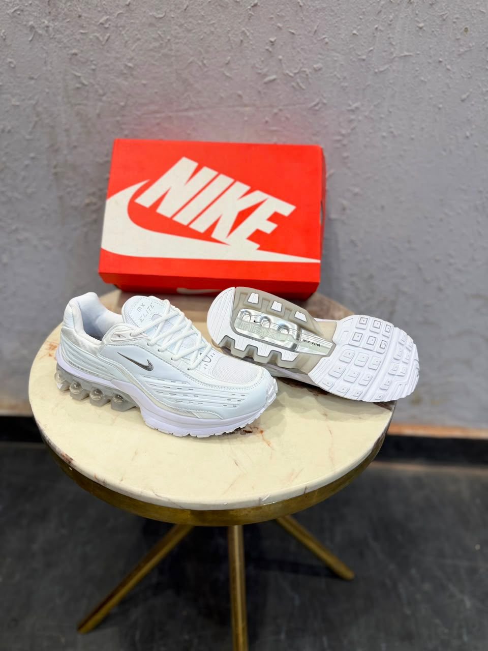 Triple White Performance Sneakers – Premium Comfort & Futuristic Style