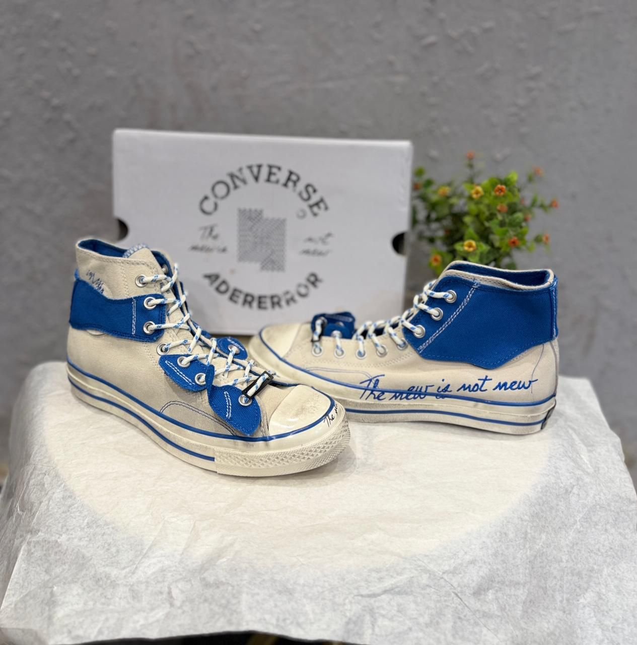 White Blue Mid Top Sneakers – Premium Comfort & Contemporary Style