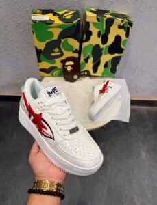 White Red Streetwear Sneakers – Premium Comfort & Bold Style