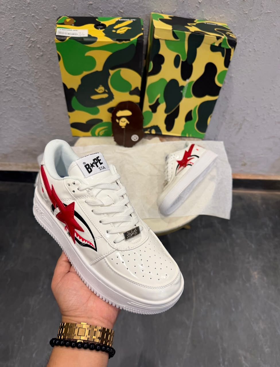 White Red Streetwear Sneakers – Premium Comfort & Bold Style