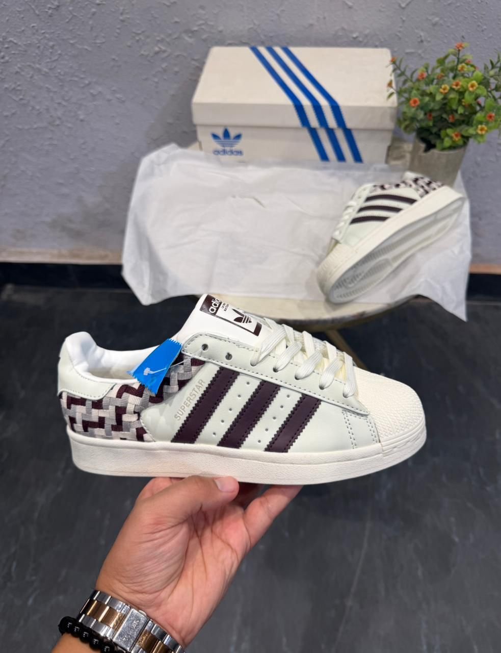 Woven White Black Sneakers – Premium Comfort & Heritage Style