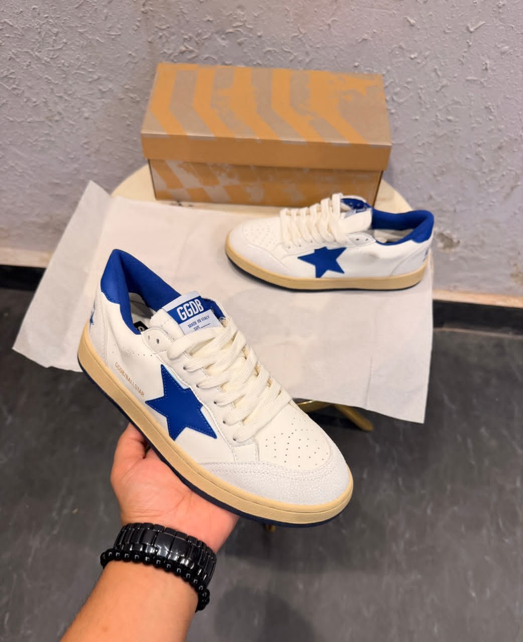 Ball Star White Blue Sneakers – Premium Lifestyle Edition