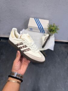 Cream Leopard Accent Sneakers – Premium Comfort & Fashion-Forward Style