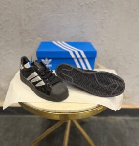 Premium Black Silver Leather Sneakers – Heritage Lifestyle Edition (1)