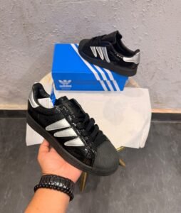 Premium Black Silver Leather Sneakers – Heritage Lifestyle Edition (3)