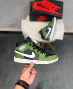 Premium Mid-Top Leather Sneakers – Clay Green Edition (2)