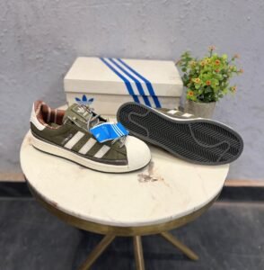 Premium Olive Green Leather Sneakers – Heritage Lifestyle Edition (2)