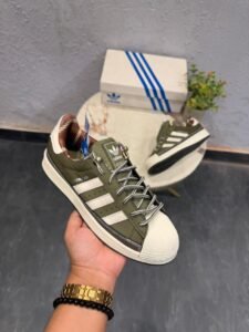 Premium Olive Green Leather Sneakers – Heritage Lifestyle Edition (4)