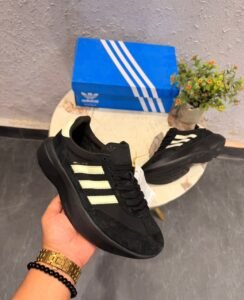Retro Running Lifestyle Sneakers – Premium Black & White Edition