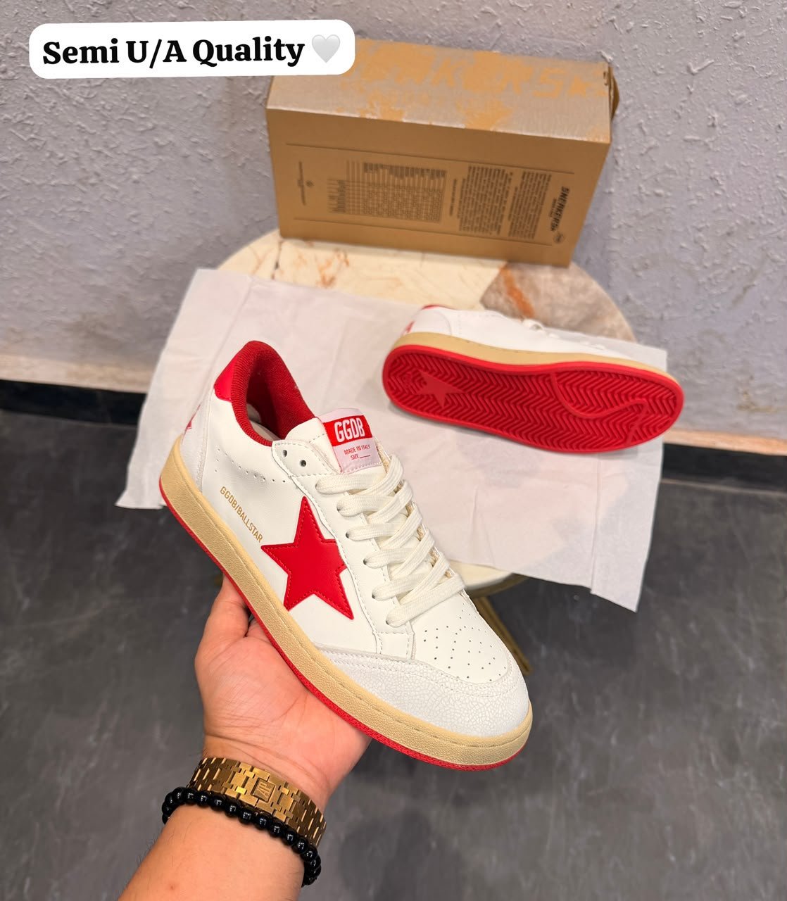 Vintage White Red Lifestyle Sneakers – Premium Comfort & Luxury Street Style