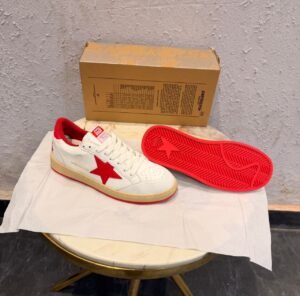 Vintage White Red Lifestyle Sneakers – Premium Comfort & Luxury Street Style