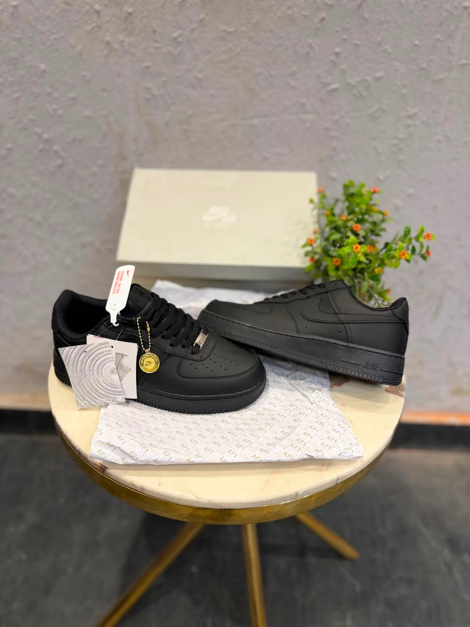 Airforce One Triple Black Gold Keychain Sneakers – Premium Lifestyle Edition (1) Airforce One Triple Black Gold Keychain Sneakers – Premium Lifestyle Edition