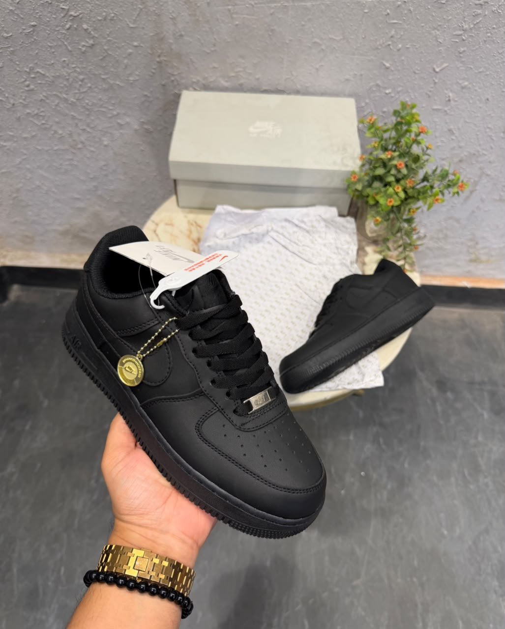 Airforce One Triple Black Gold Keychain Sneakers – Premium Lifestyle Edition (2) Airforce One Triple Black Gold Keychain Sneakers – Premium Lifestyle Edition