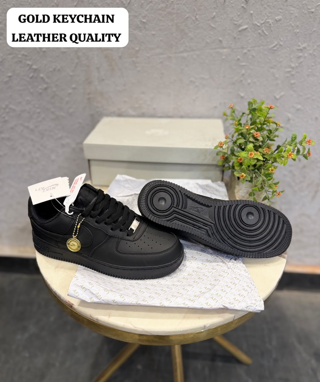 Airforce One Triple Black Gold Keychain Sneakers – Premium Lifestyle Edition (3) Airforce One Triple Black Gold Keychain Sneakers – Premium Lifestyle Edition