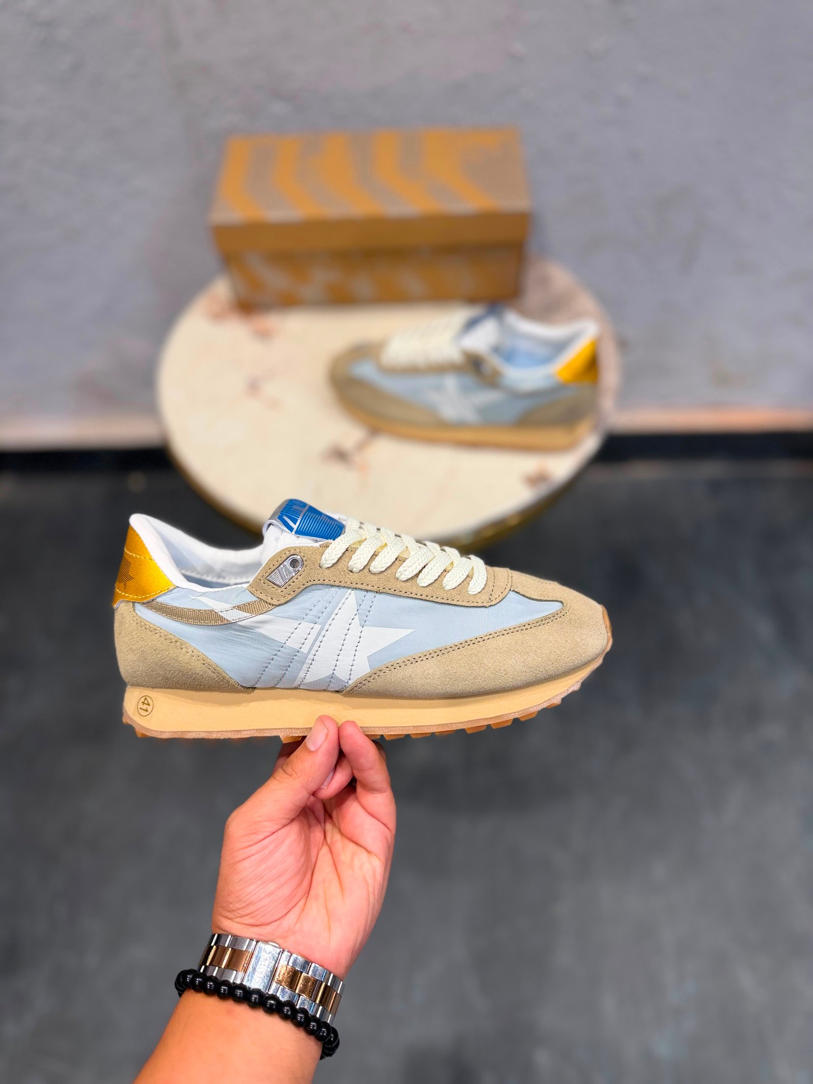Marathon Grey Sky Blue Sneakers – Premium Quality