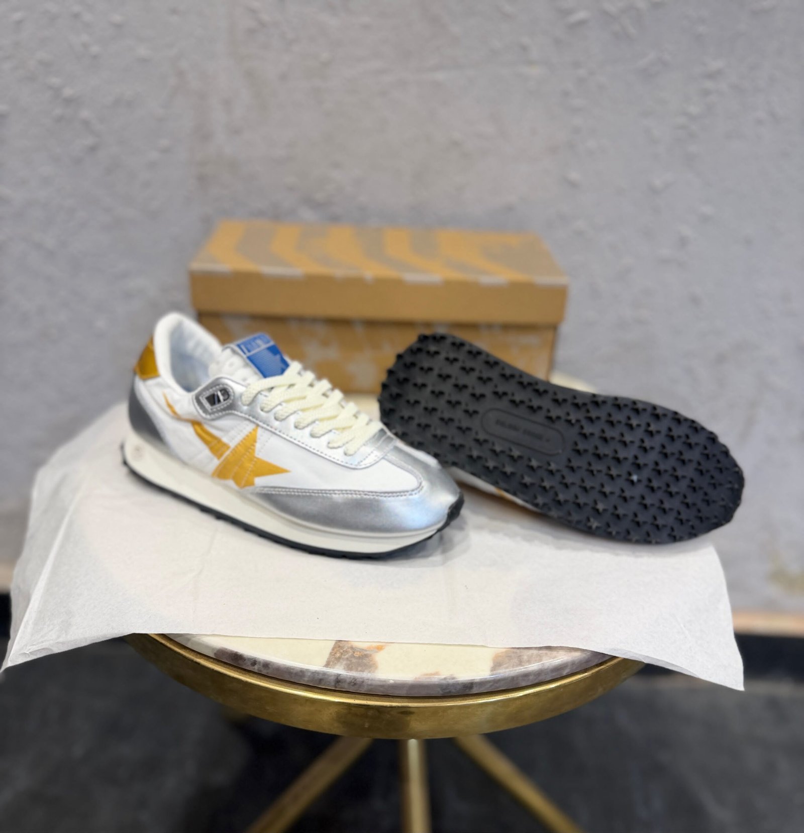 Marathon Silver Gold Sneakers – Premium Lifestyle Edition