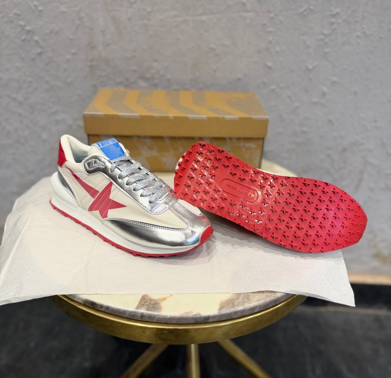 Marathon Silver Gold Sneakers – Premium Quality